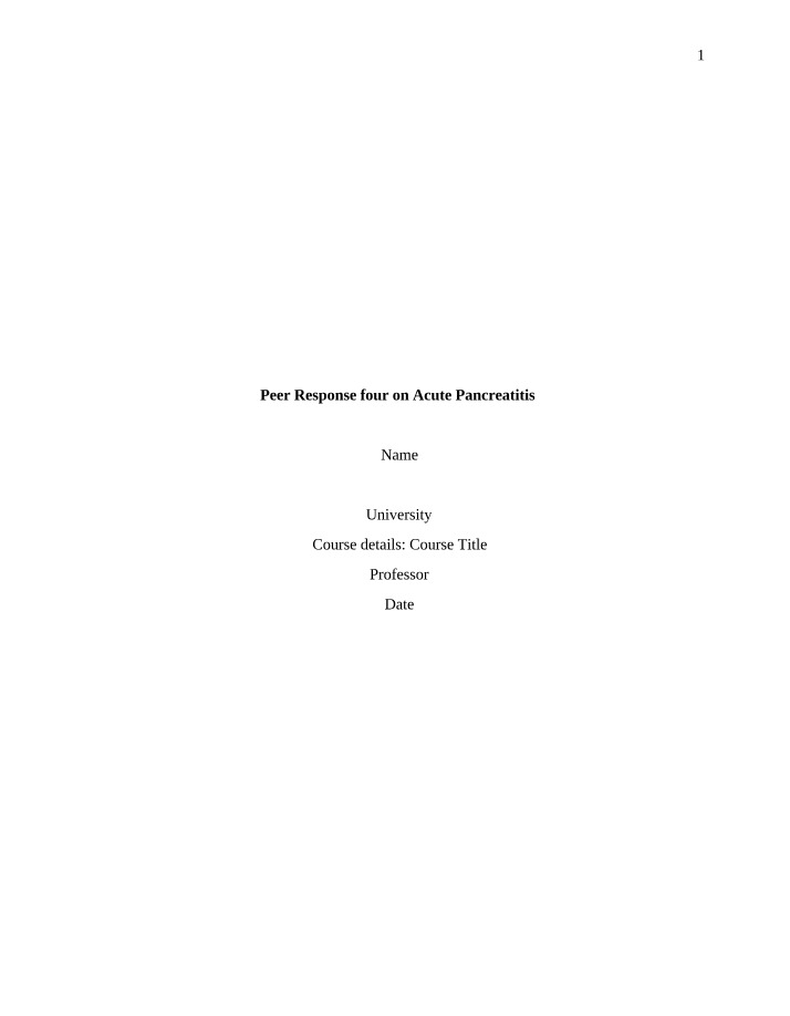 Acute Pancreatitis Treatment and Management