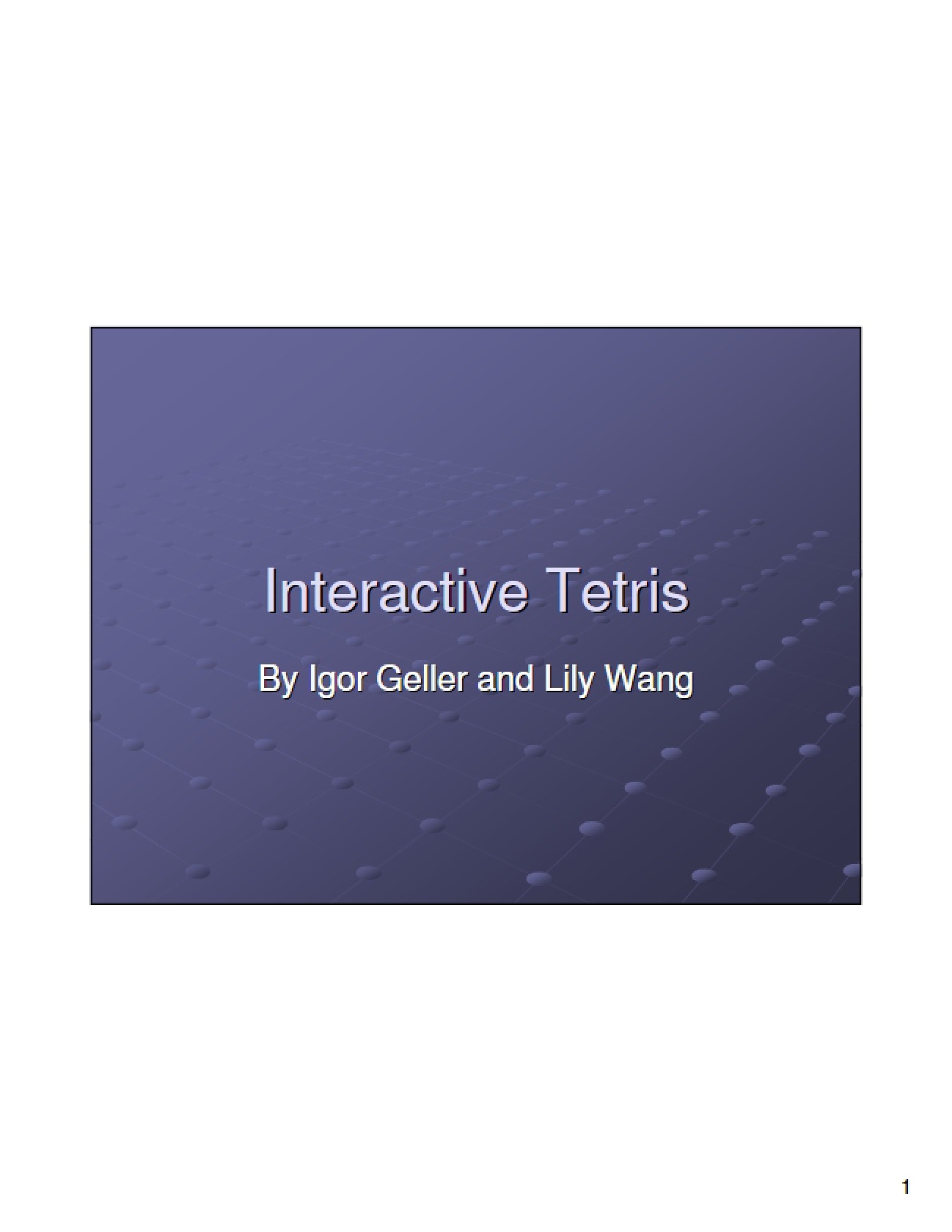 Project: Interactive Tetris