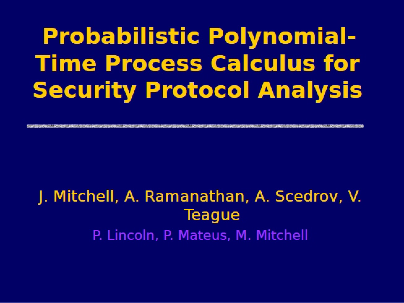 Guide to the Security Analysis of Network Protocols