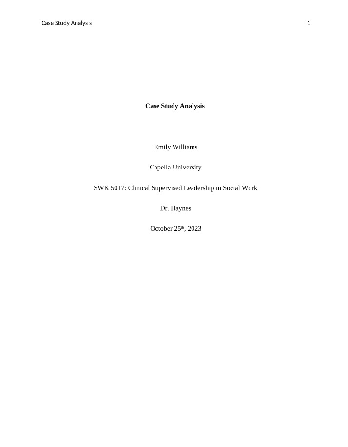 Ethical Issues in Social Work - A Case Study