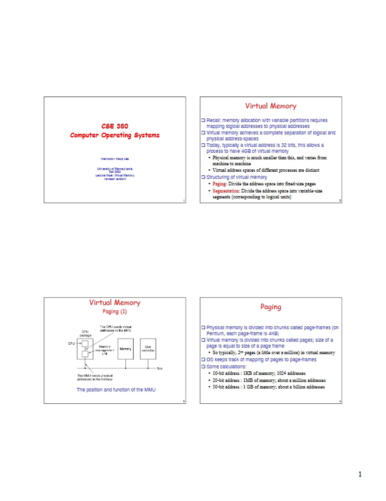 Memory Virtualization - Computer Operating Systems