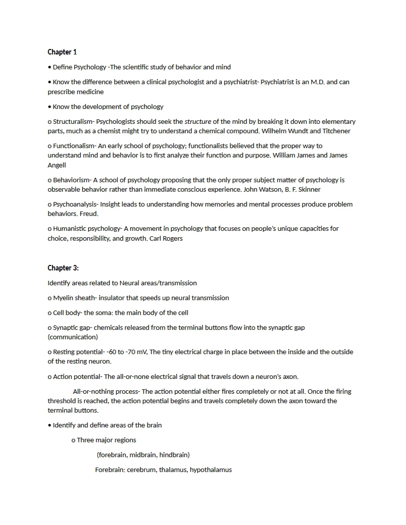 Study Guide Exam One