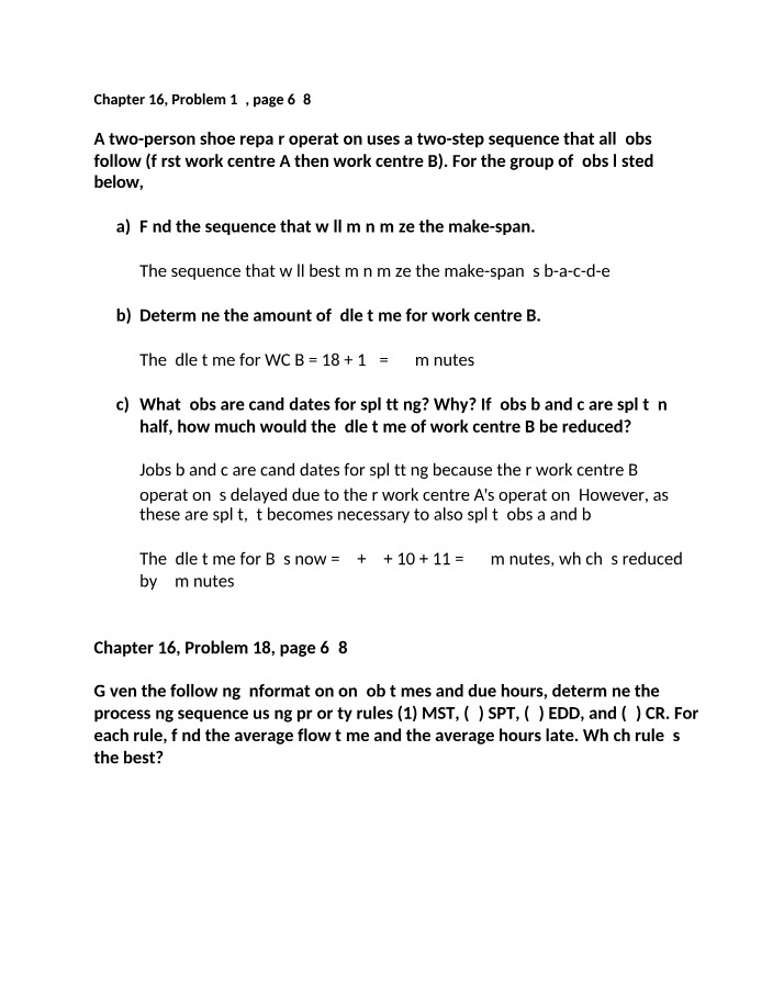 Solutions and Problems for Chapter 16