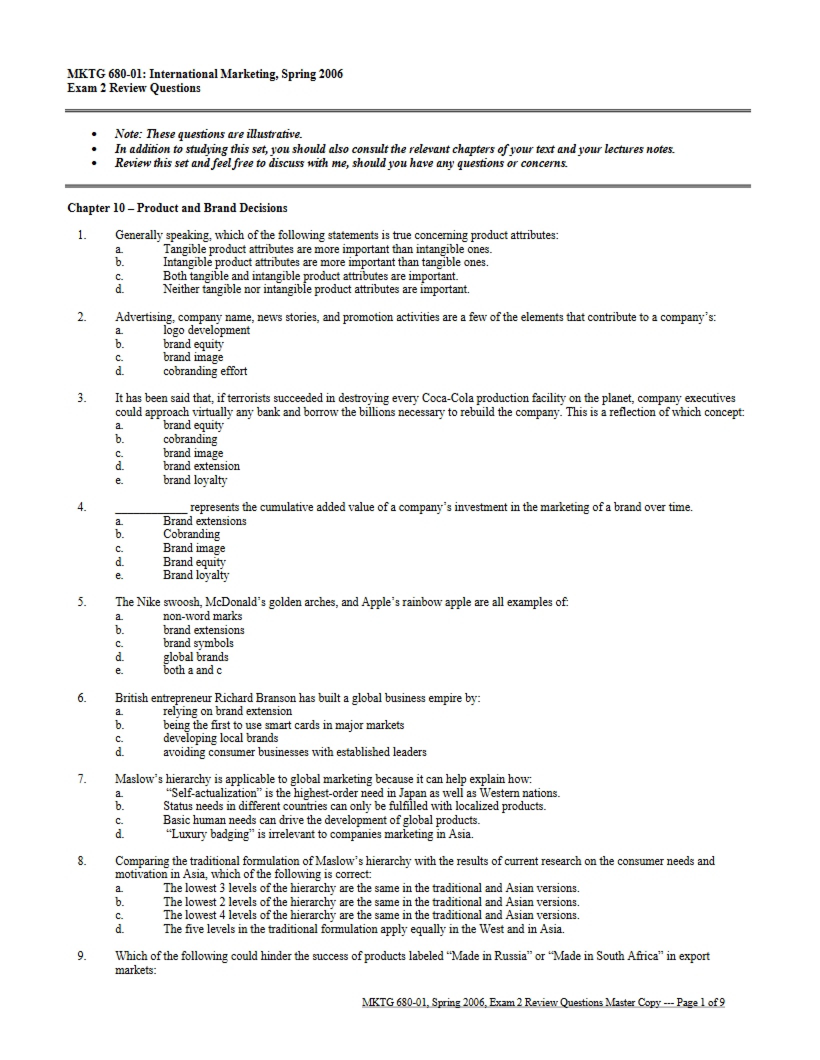 Exam 2 Review Questions