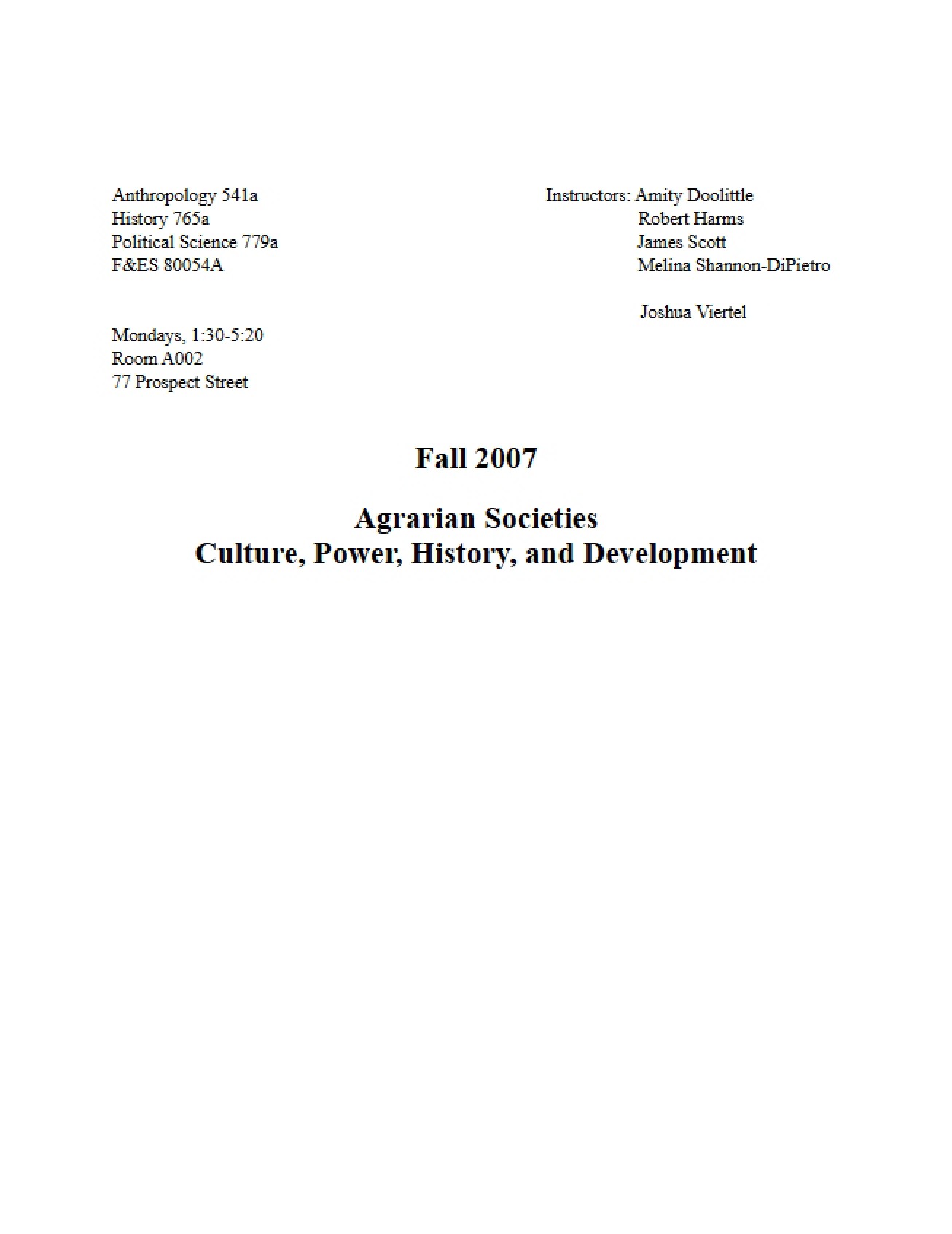 Syllabus - Requirements