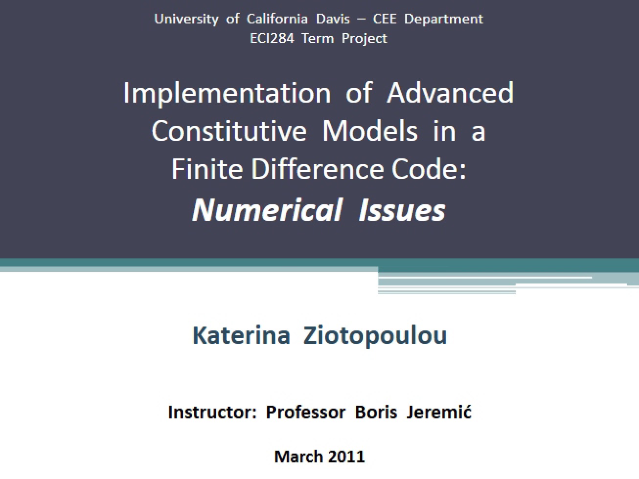 Finite Difference Code Advanced Constitutive Models