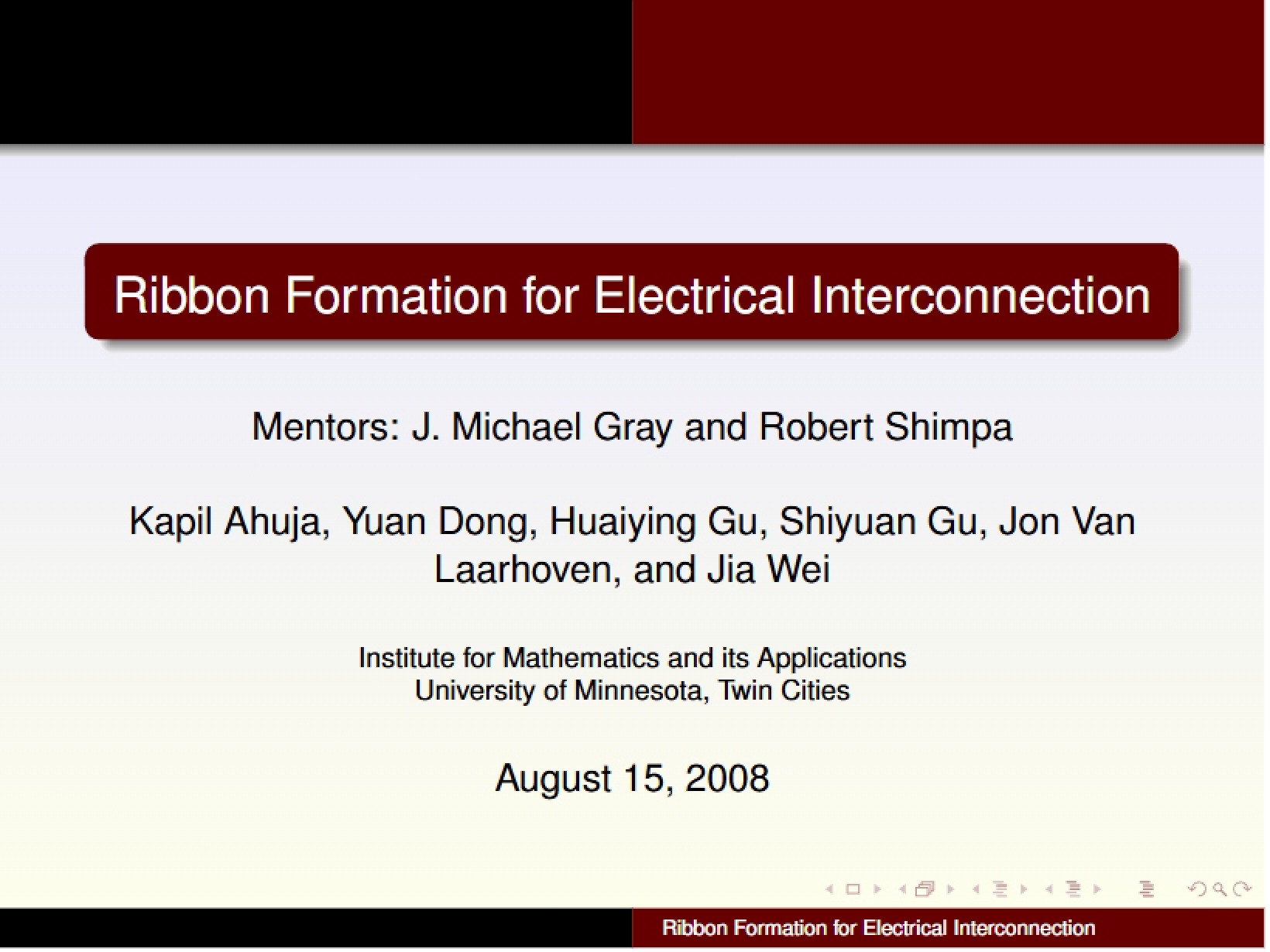 Electrical Interconnection Ribbon Formation