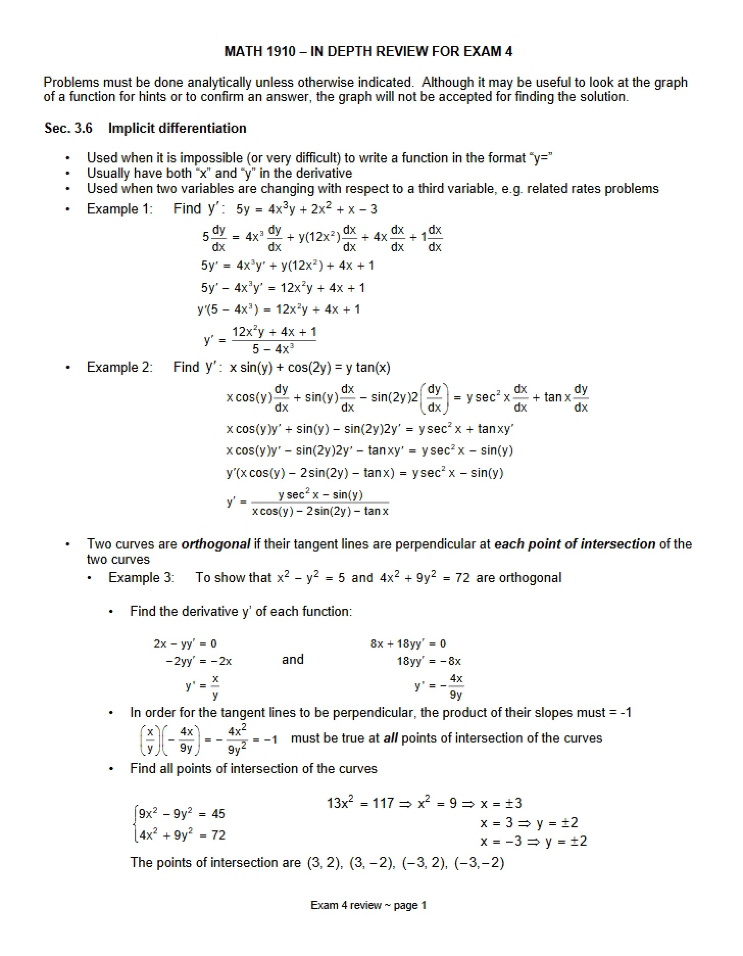 Exam Four Detailed Review