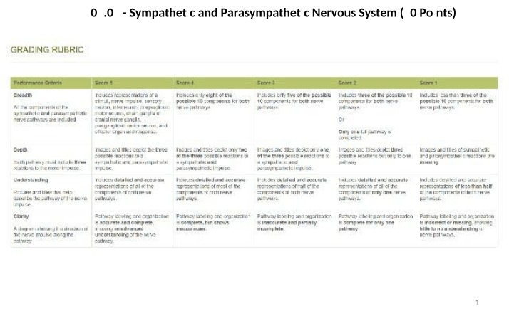 Study Guide for Sympathetic and Parasympathetic Nervous Systems