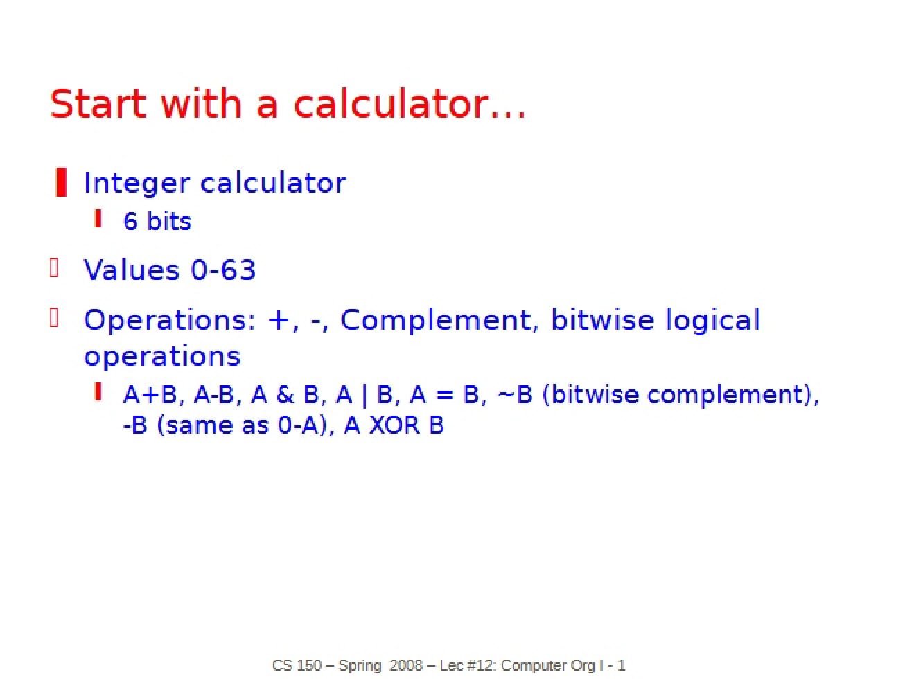 CS 150 Course Notes