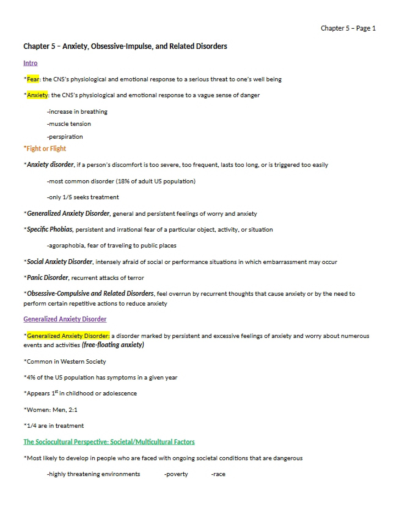 Obsessive-Impulse, Anxiety, and Related Disorders Chapter 5