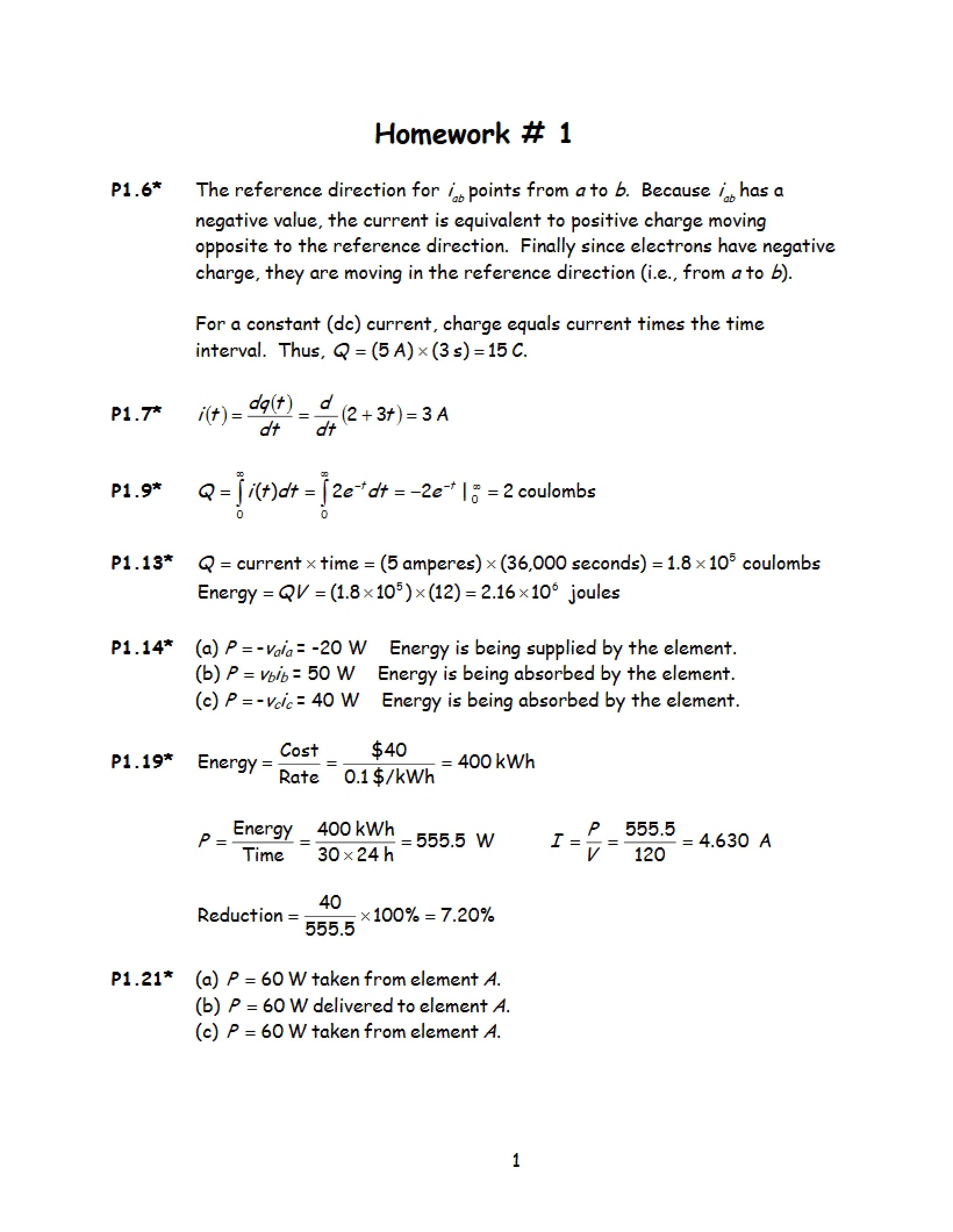 Assignment One Circuits