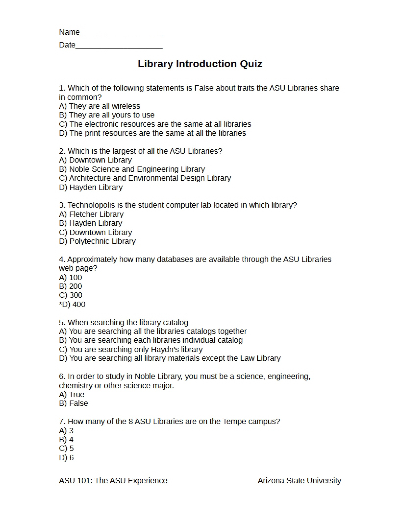 Quiz Library Intro
