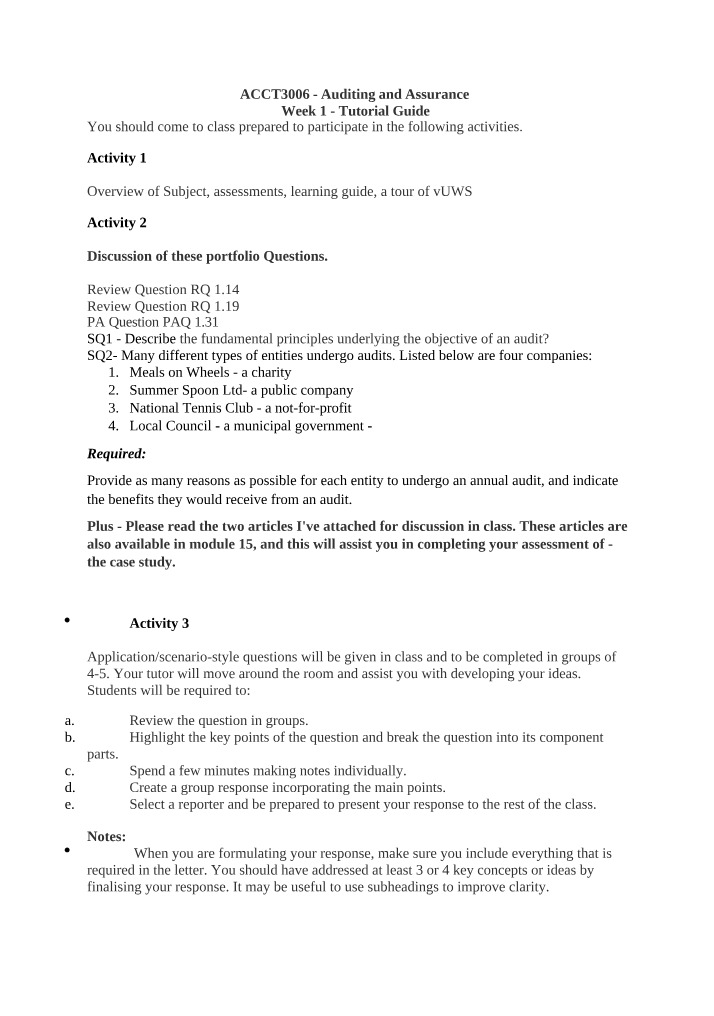 Tutorial Guide - Portfolio Questions