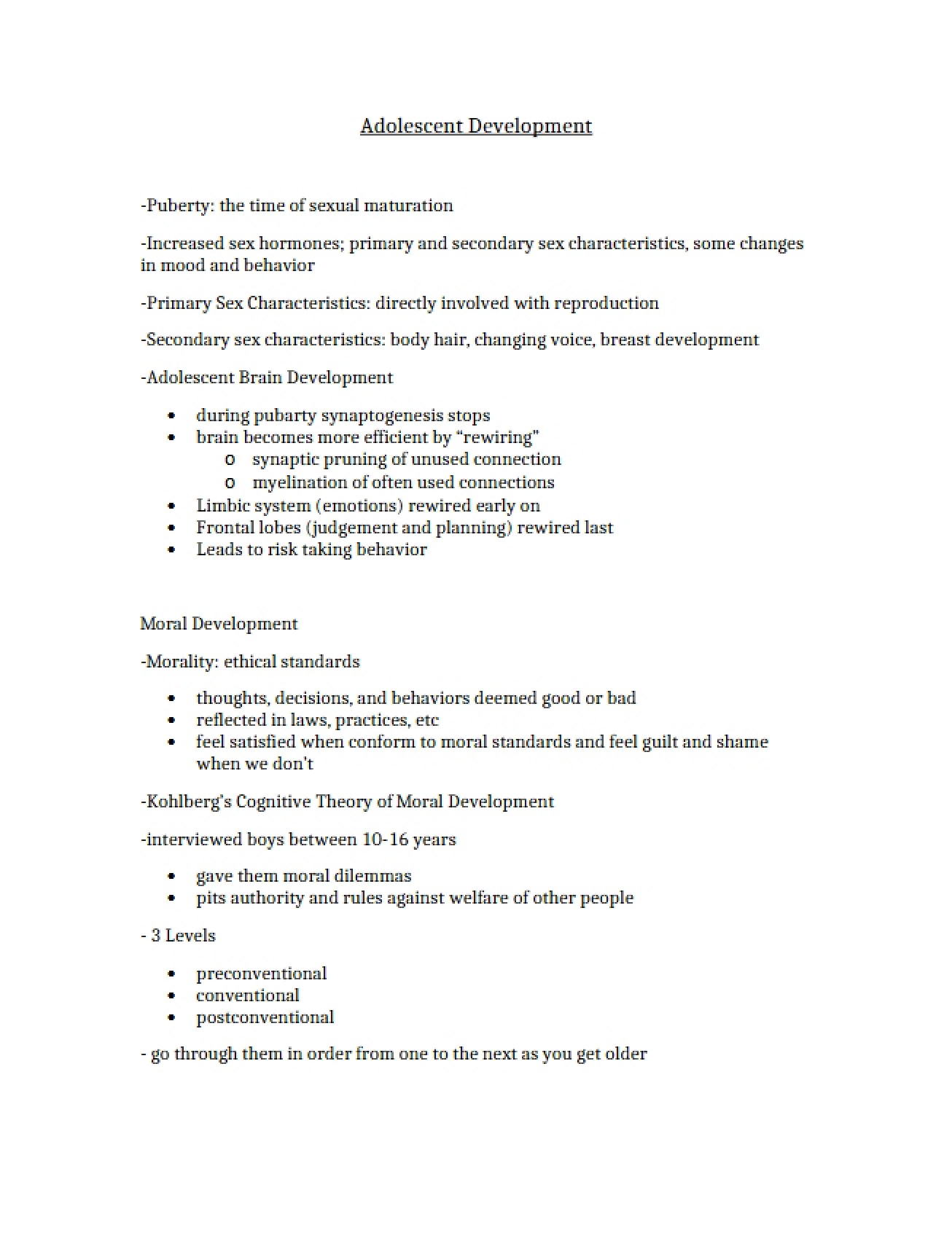 Development in Adolescence