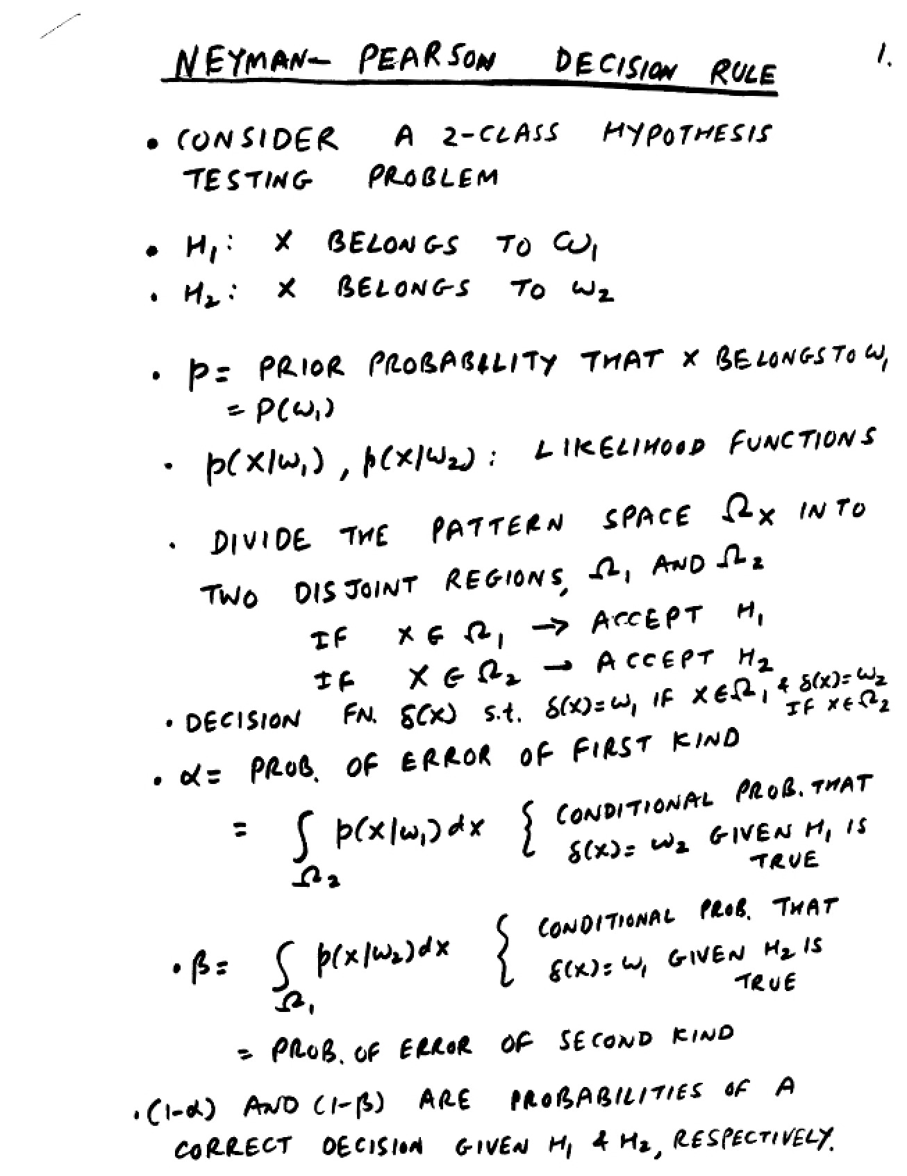 Pattern Recognition Lecture Notes