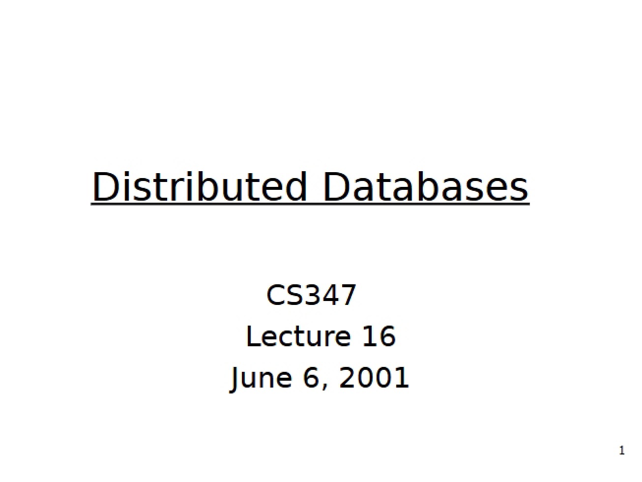 Distributed Databases (Set 3)