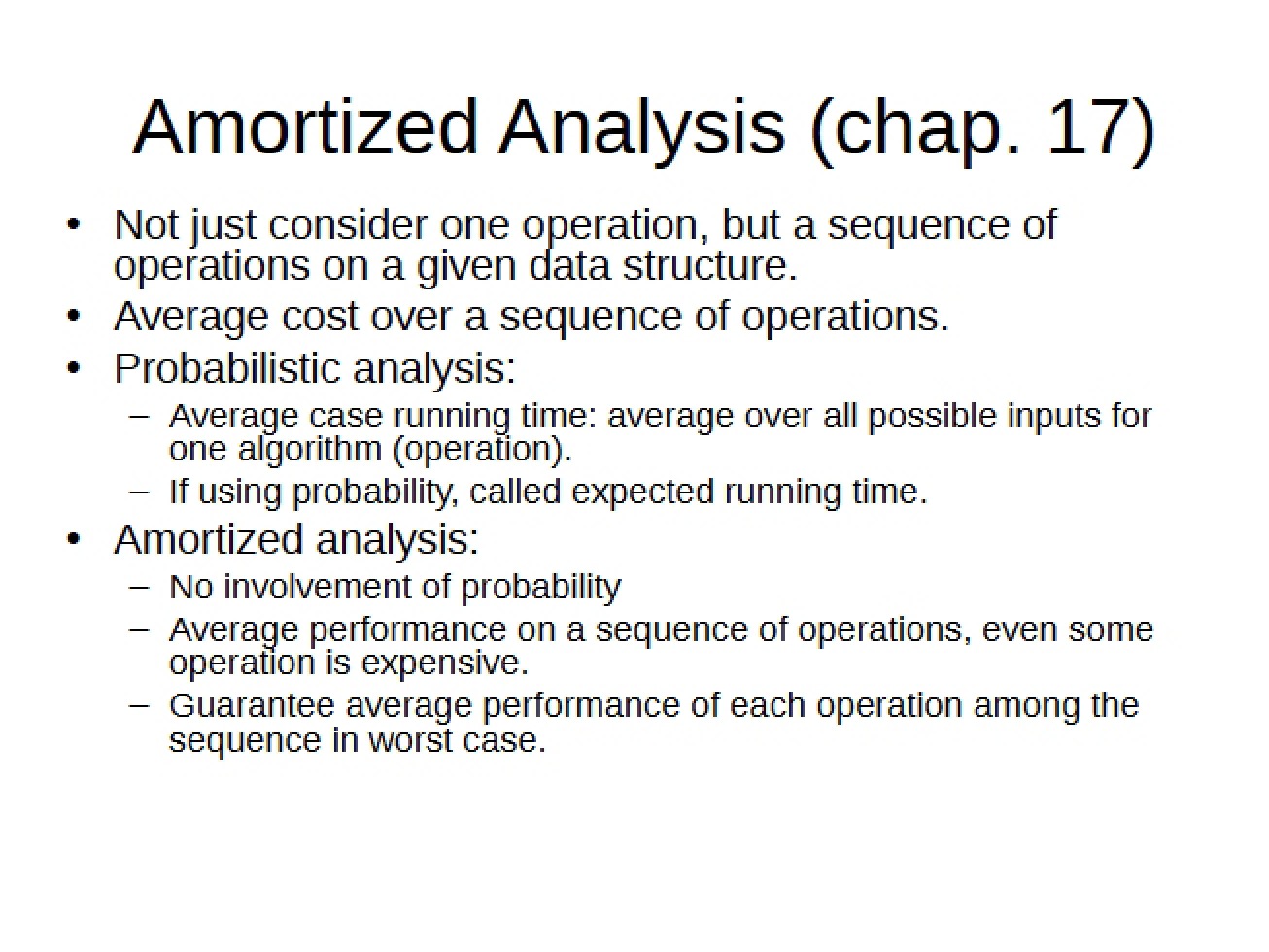 Analysis of Amortization