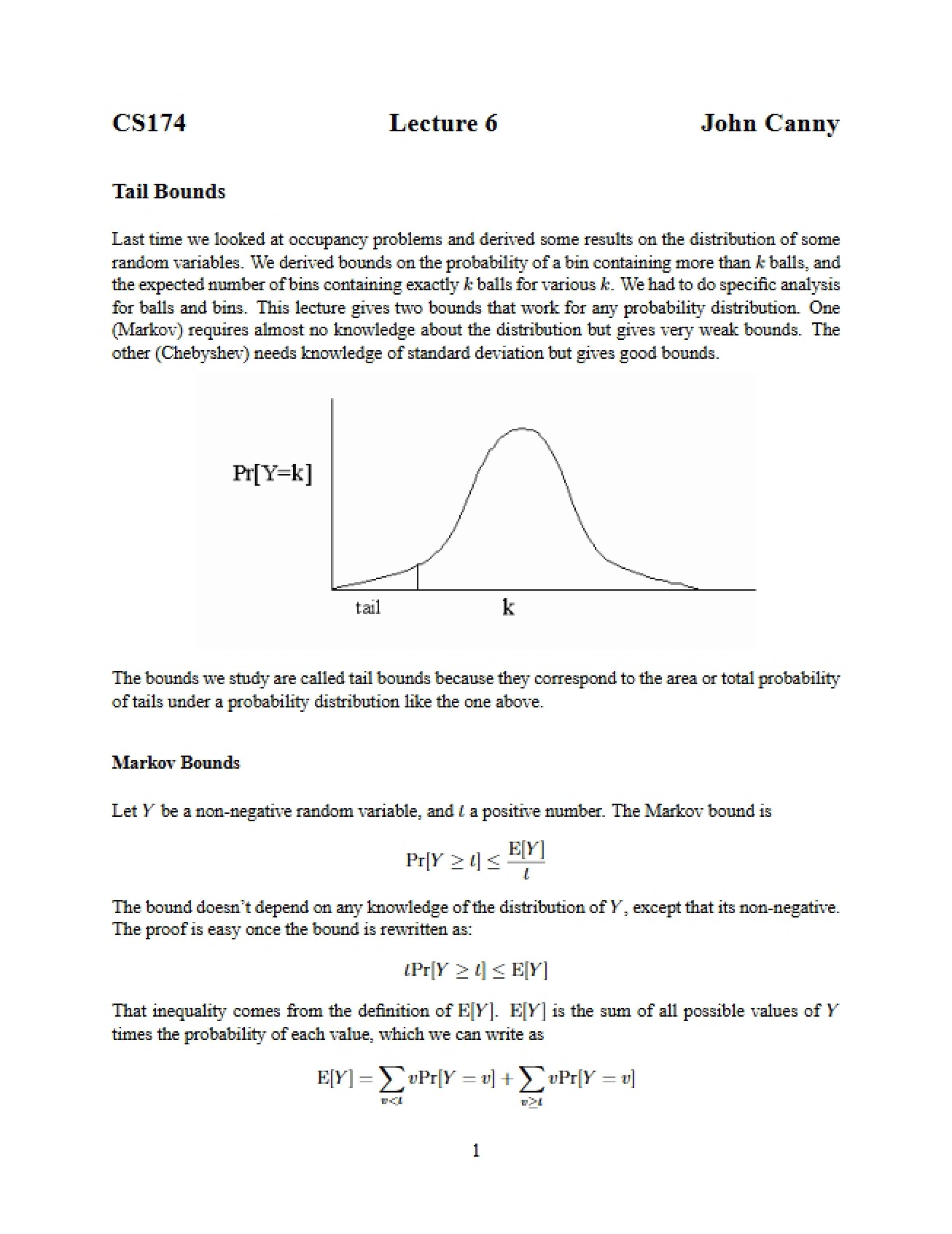 Sixth Lecture