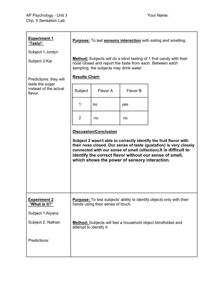 AP Psych Lab - Chapter 5
