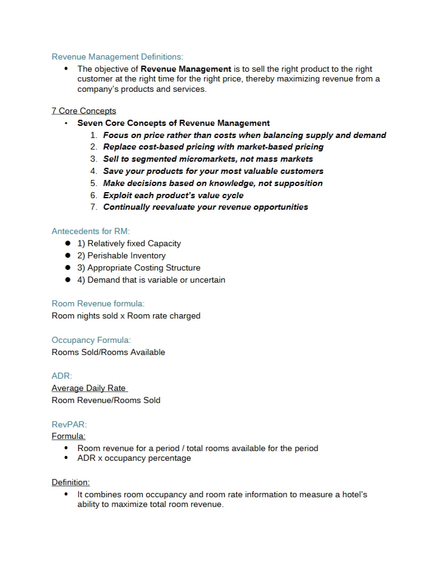 Yield Management Strategies