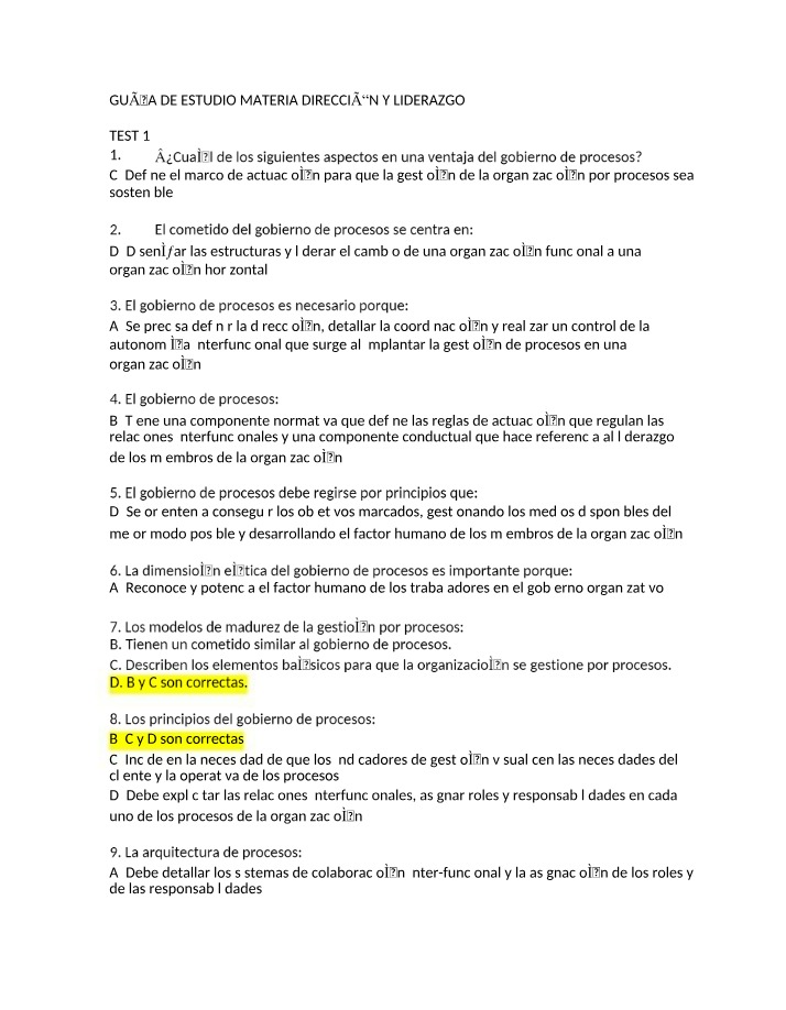 Guia de Estudio para Direccion y Liderazgo