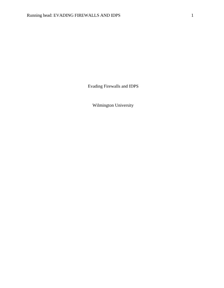 Firewall and IDPS Detection Bypass Techniques