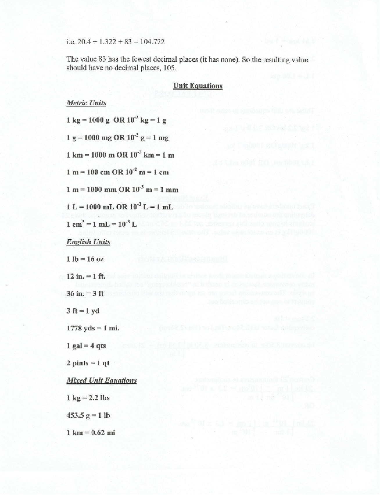 General Chemistry I Lecture Notes