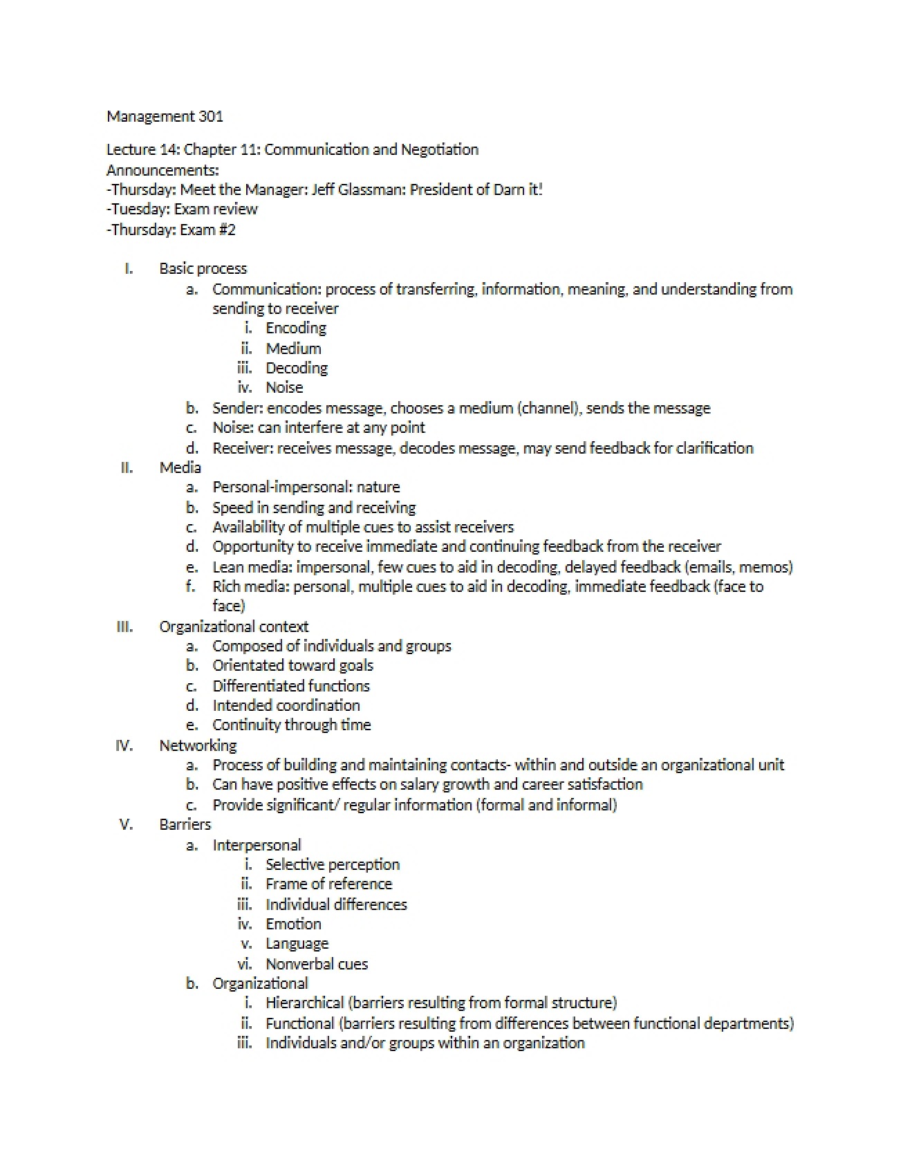 Negotiating and Communicating (Chap 11)