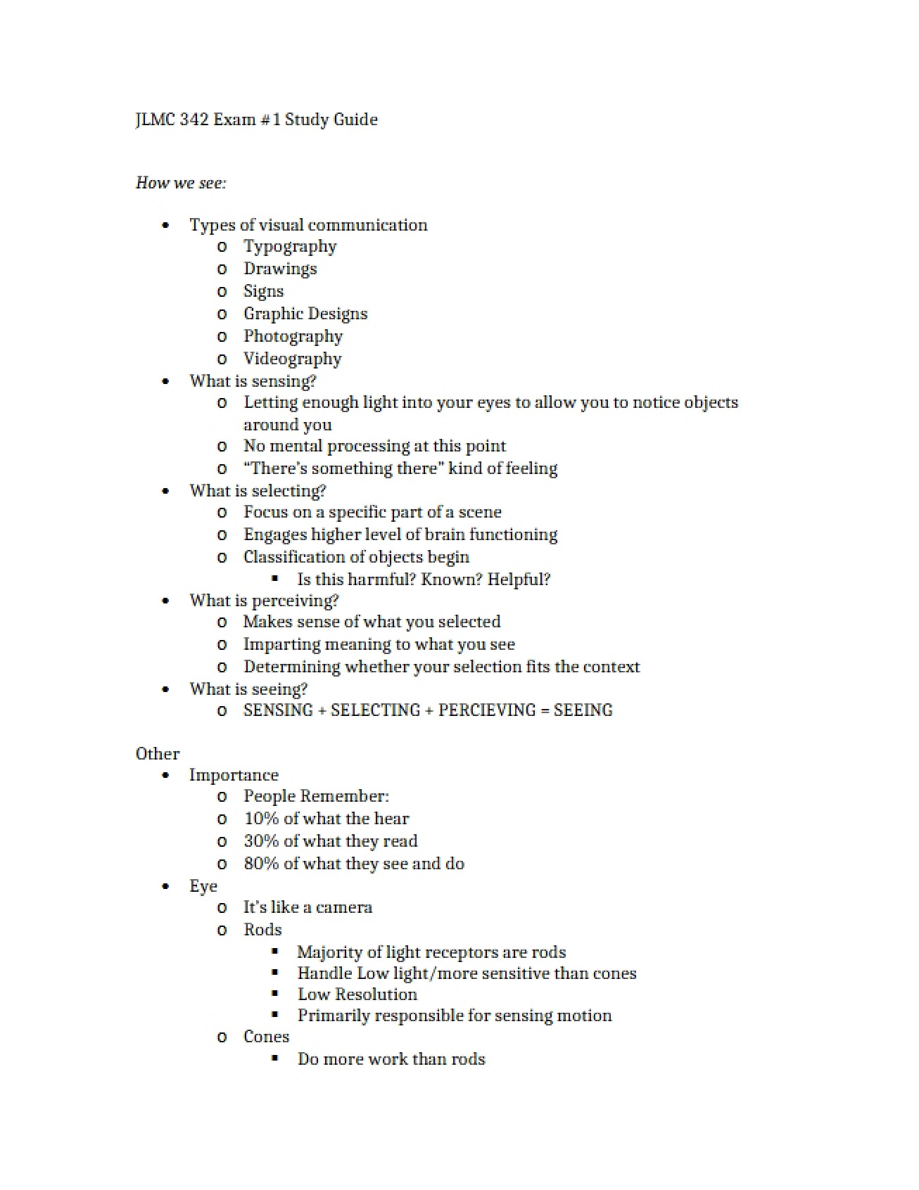 Study Guide for the First Journalism Exam