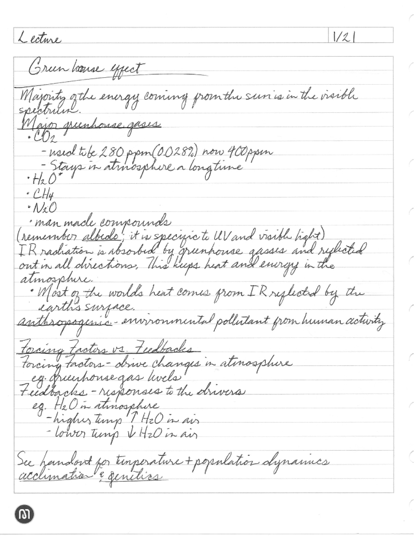 Classroom Notes