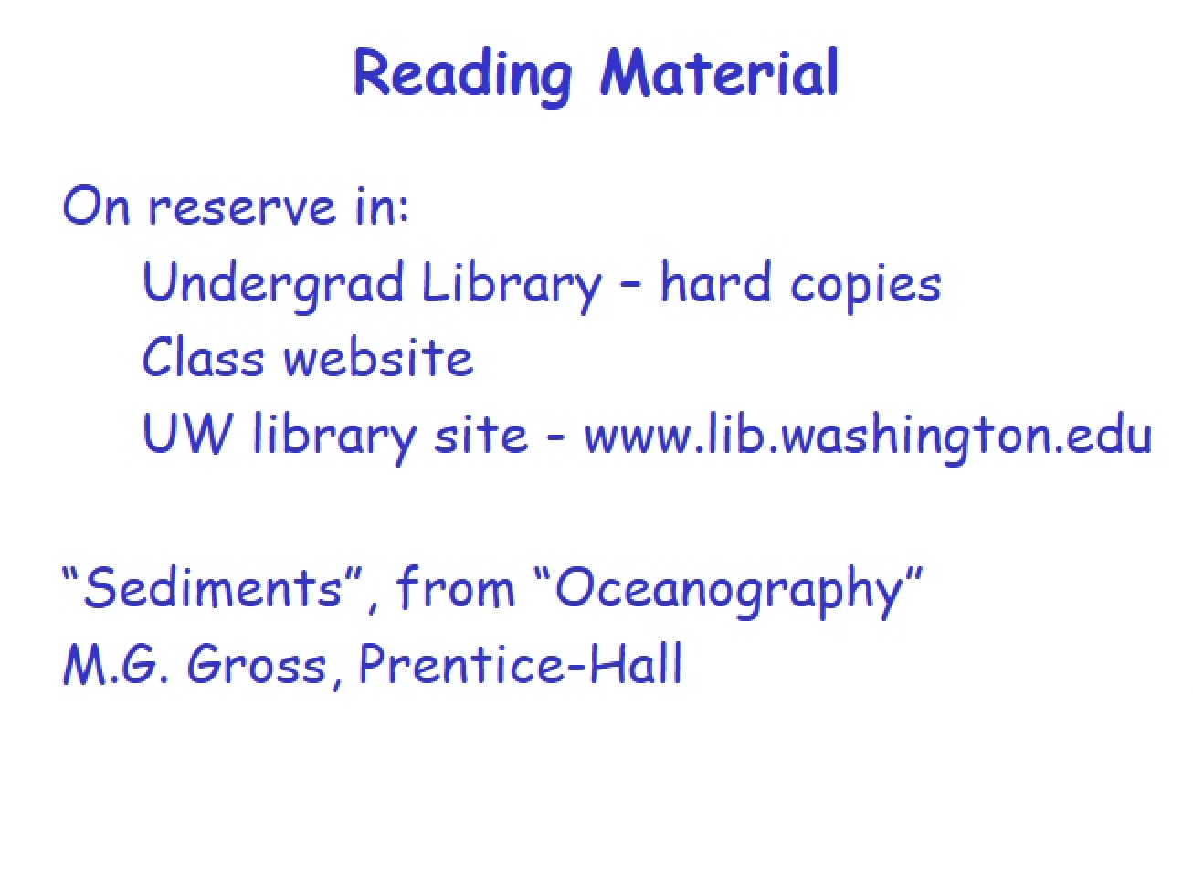 Lecture Sedimentation in Marine Environments