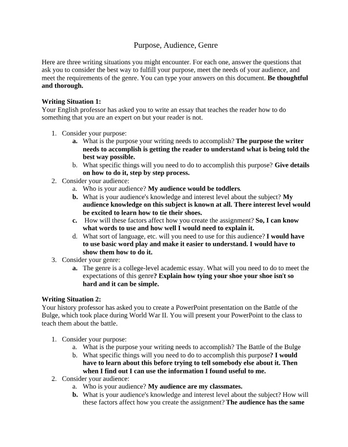 Writing Strategies - Audience, Purpose, and Genre