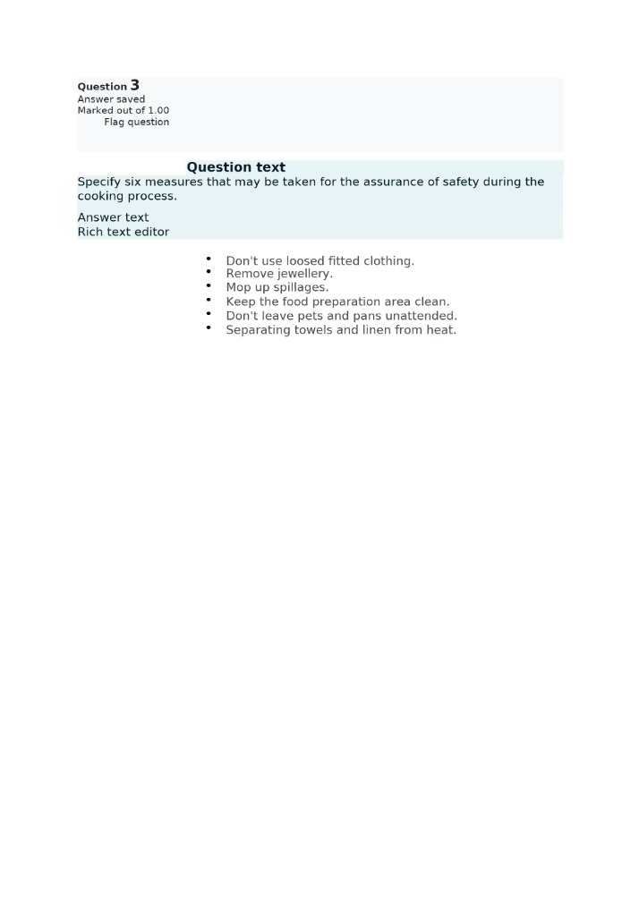 Safety Measures During the Cooking Process