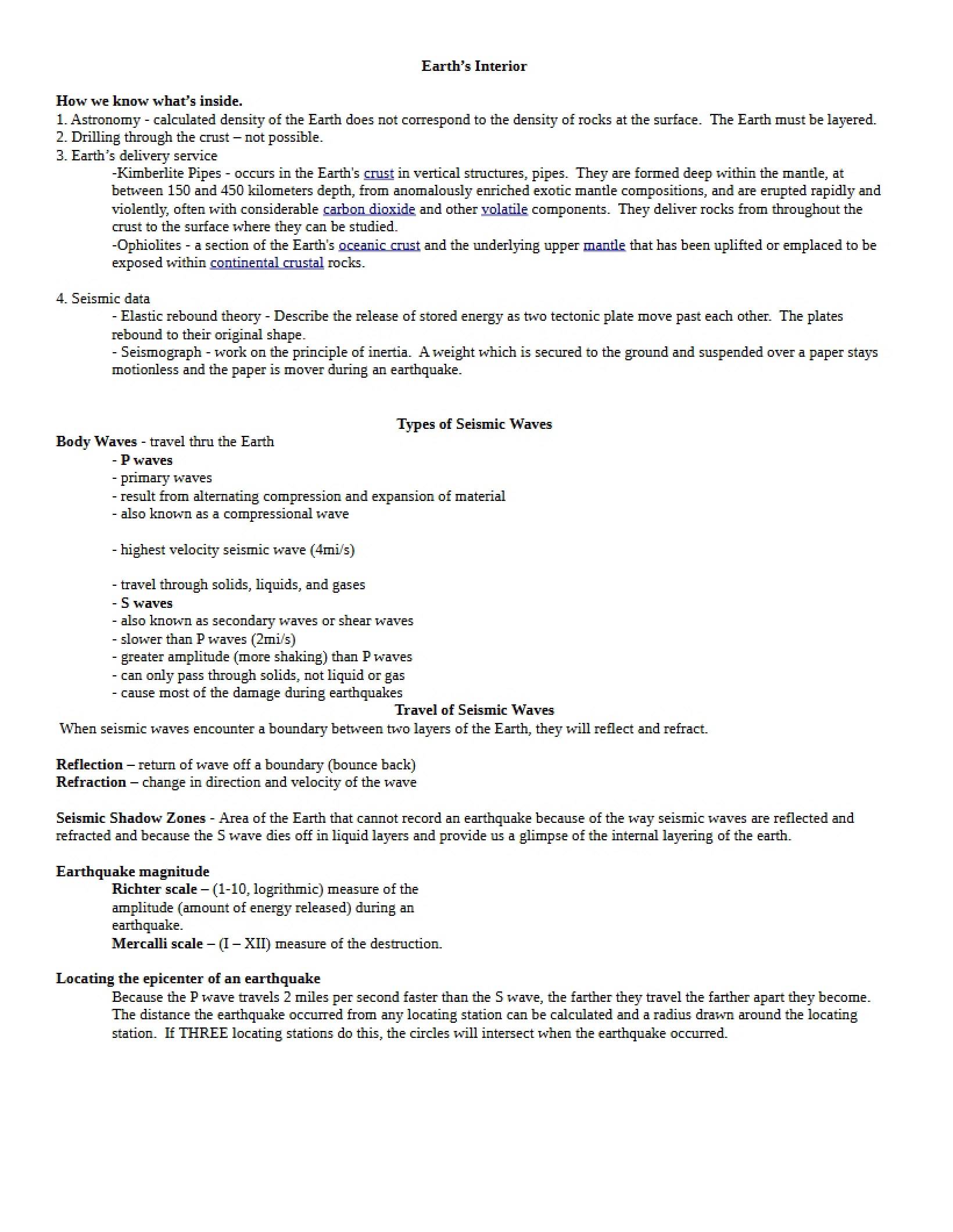 Notes for Third Exam