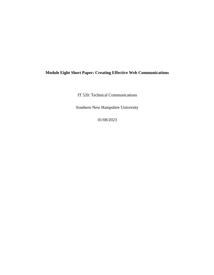 Communication Standards for Effective Web Communications