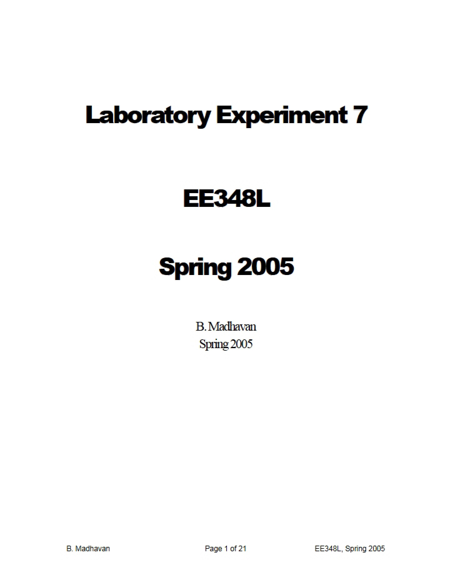 Seventh Experiment