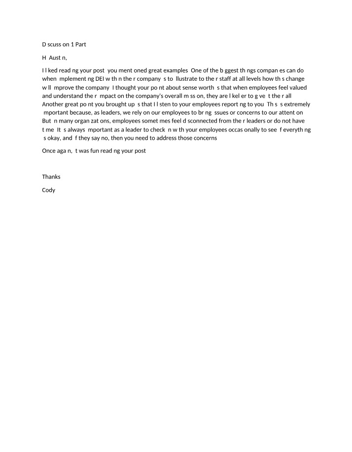 Part 5 of Discussion 1