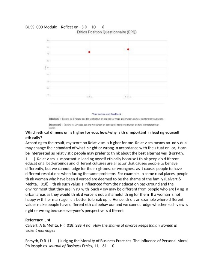 Reflection - The Importance of Relativism in Leading Yourself Ethically