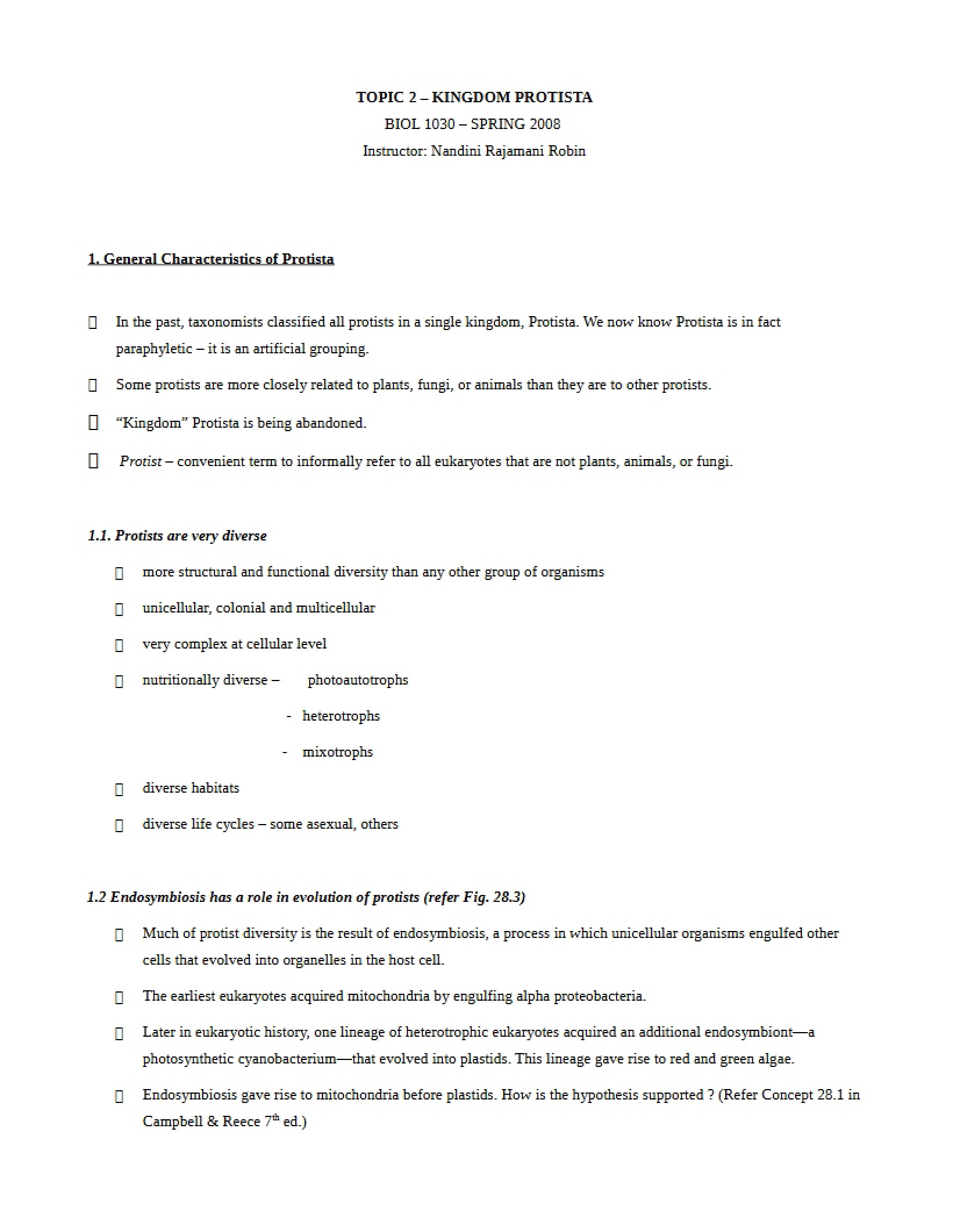 Topic Two Notes
