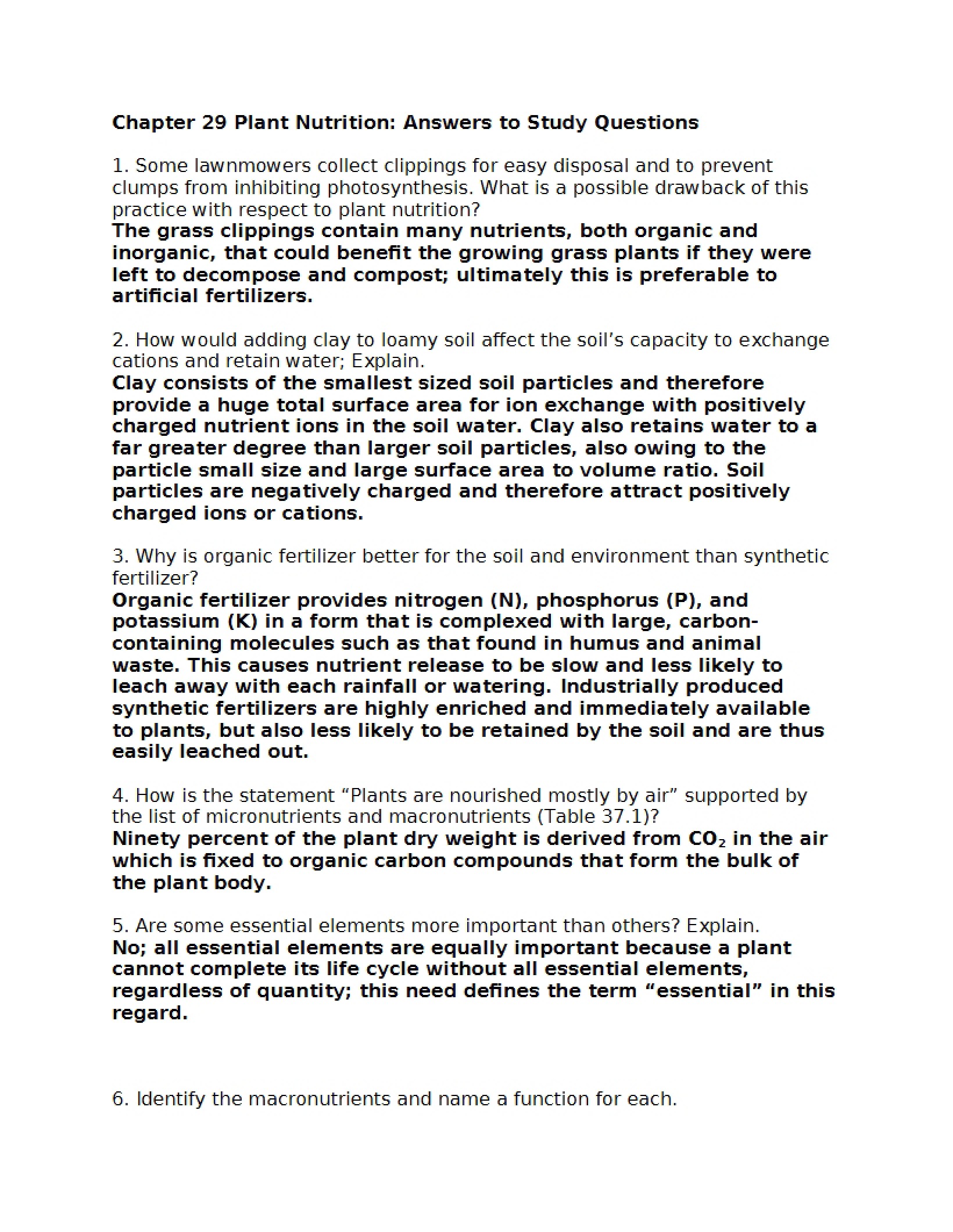 Nutrition in Plants Chapter 29