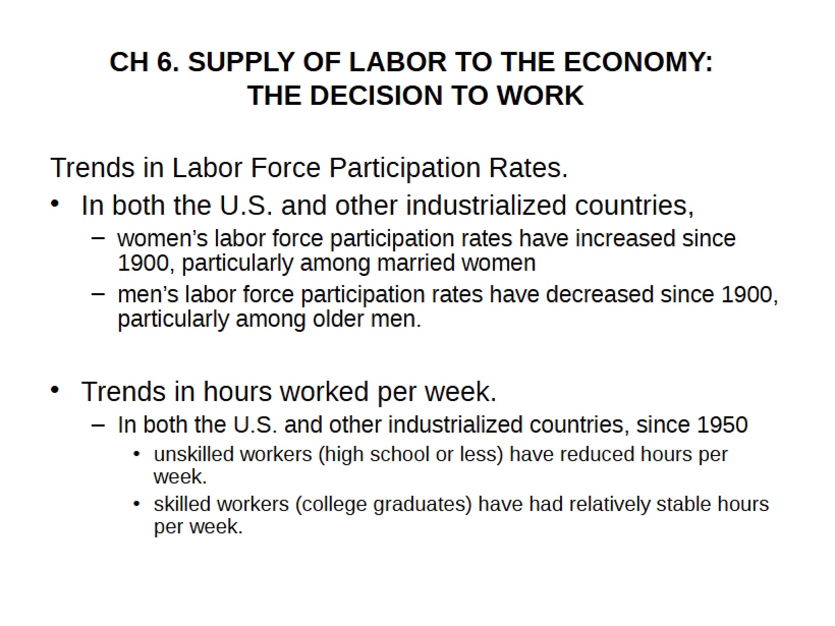 Choices Regarding Employment