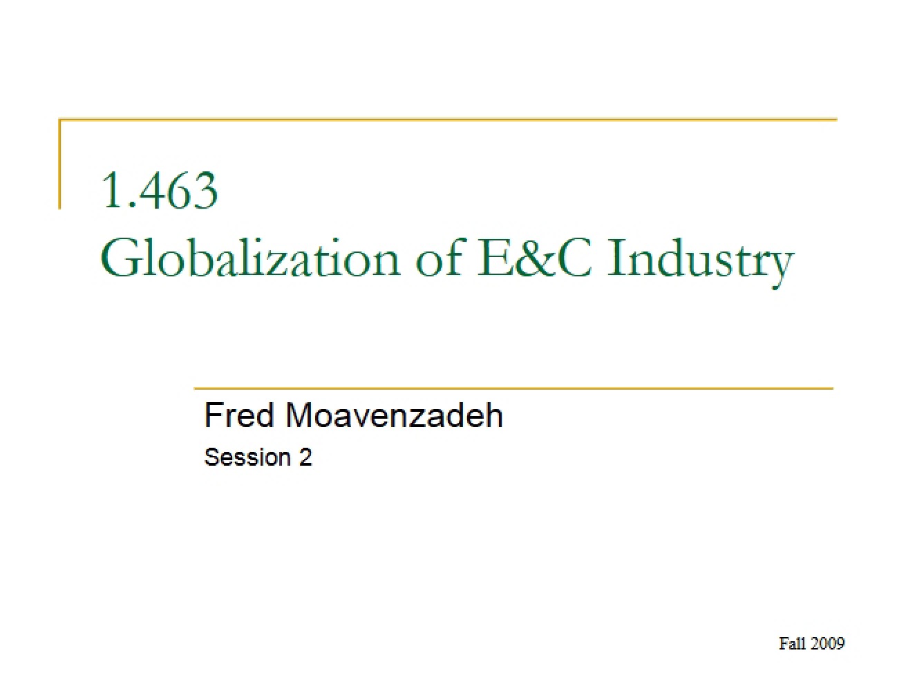 E&C Industry Globalization