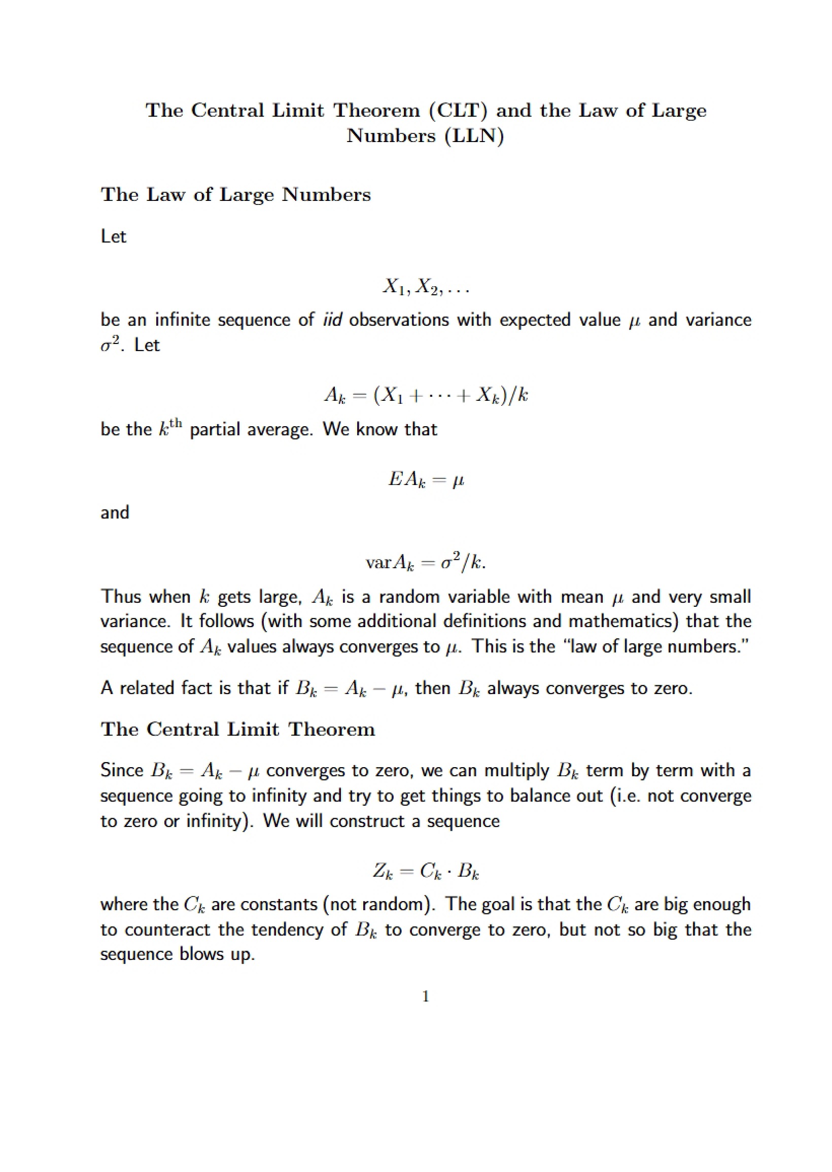 CLT Central Limit Theorem