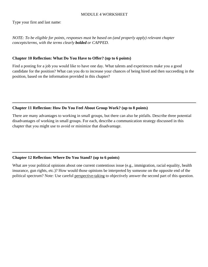 COM1101 - Module 4 Worksheet