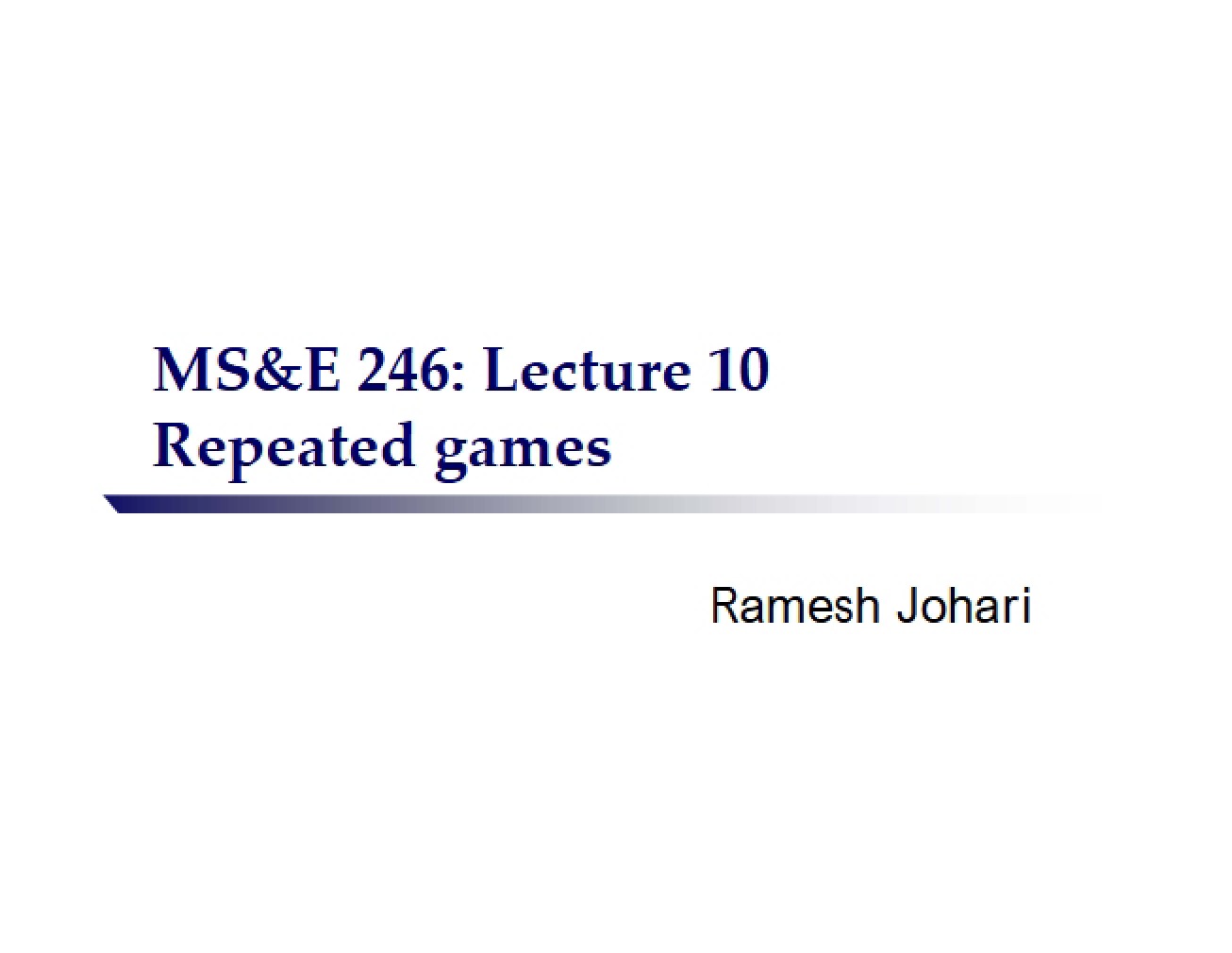 Introduction to Repeated Games