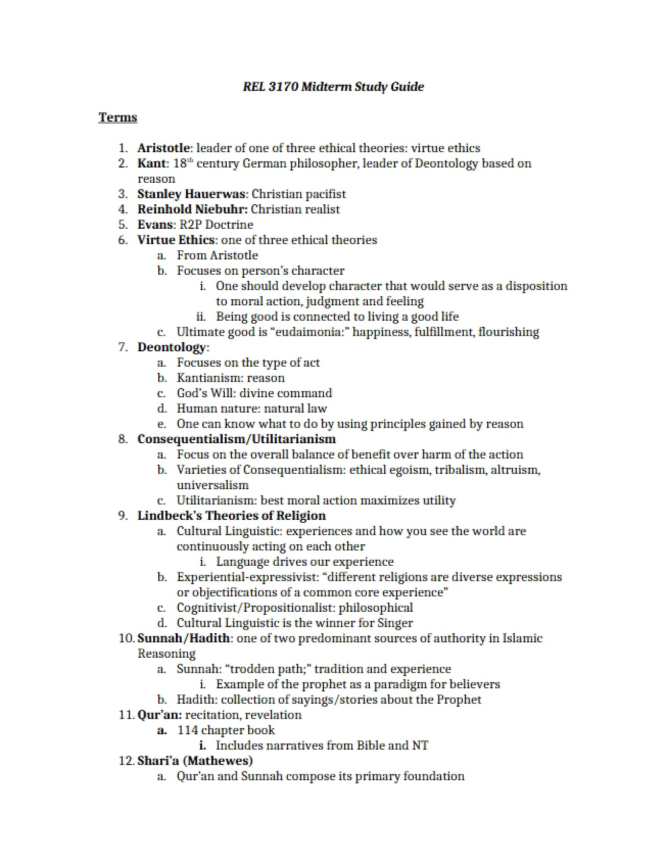 Ethics Midterm