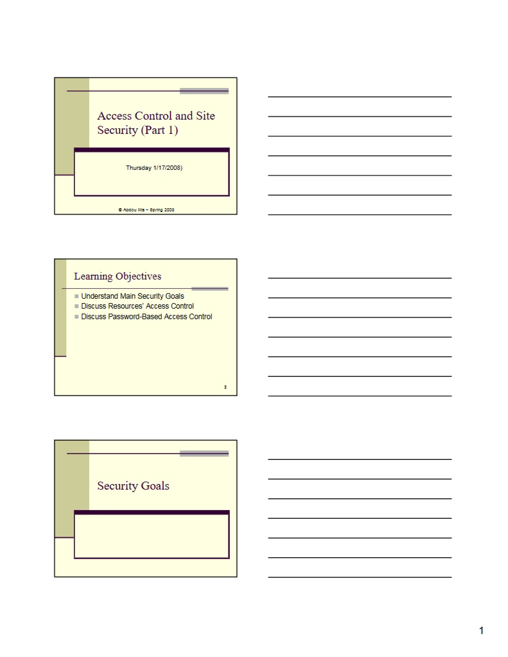 Site Security and Access Control - 9 Pages