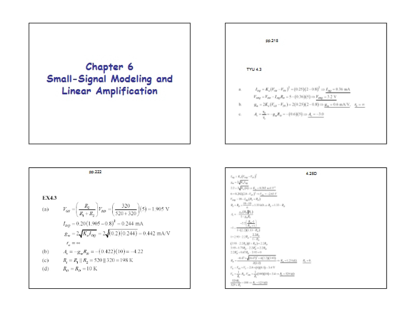 Ch 6 Linear Amplification and Small-Signal Modeling