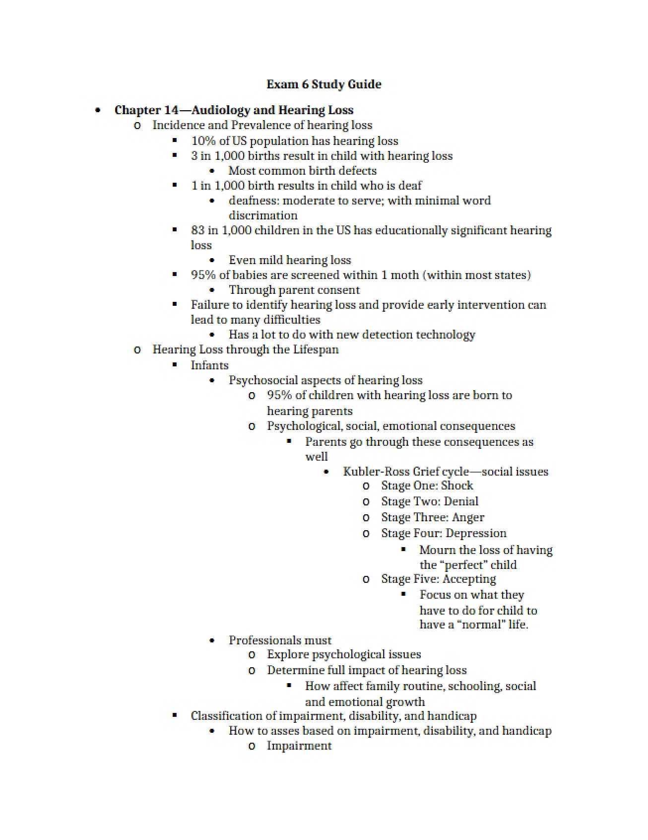 Hearing Loss and Audiology (Ch 14)